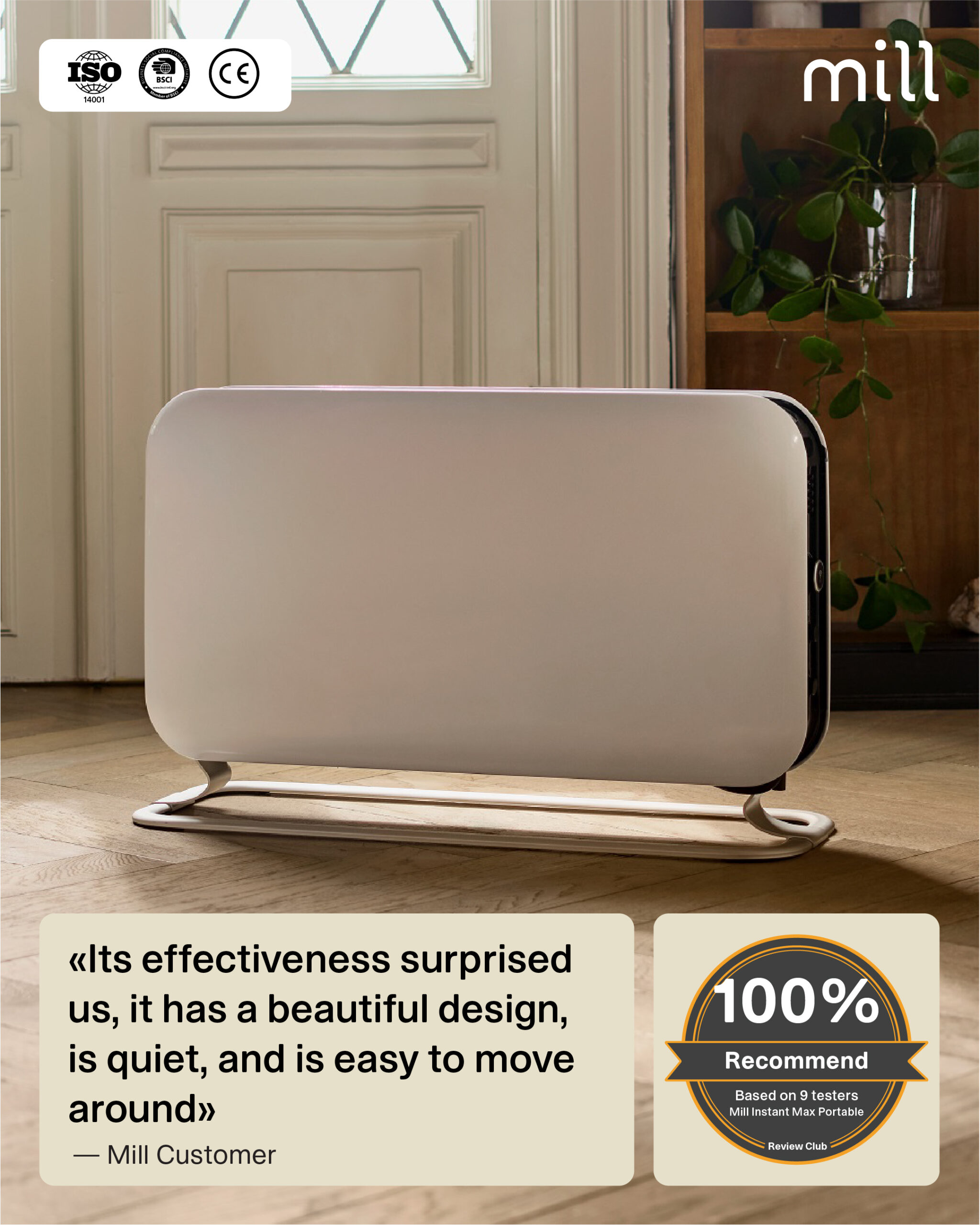 Mill | Heater | CO2200LEDMAX | Convection Heater | 2200 W | Number of power levels 3 | Suitable for rooms up to 5-30 m² | White - Image 13