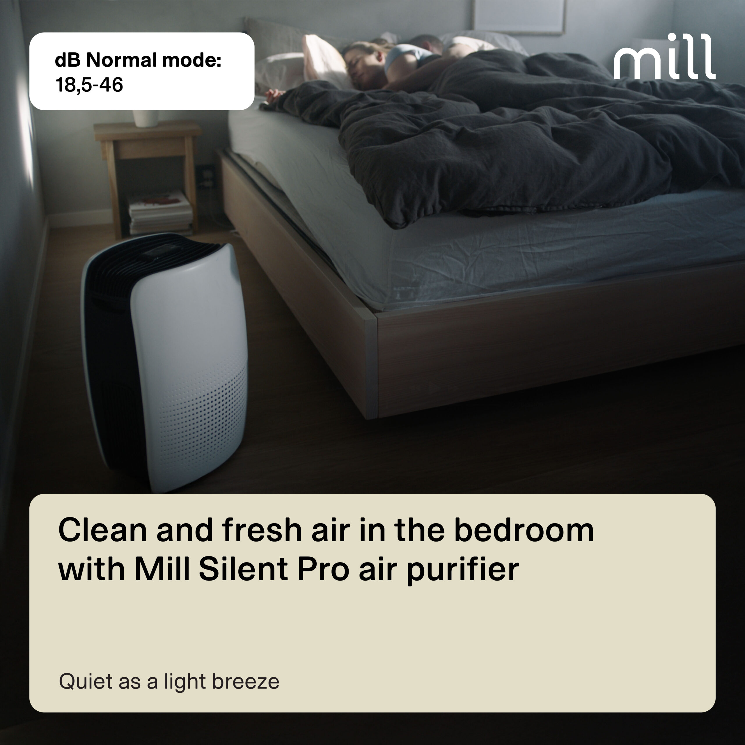 Mill | Silent Pro Air Purifier | APSILENT | Suitable for rooms up to 115 m² | 68.3 m³ | White/Black - Image 7