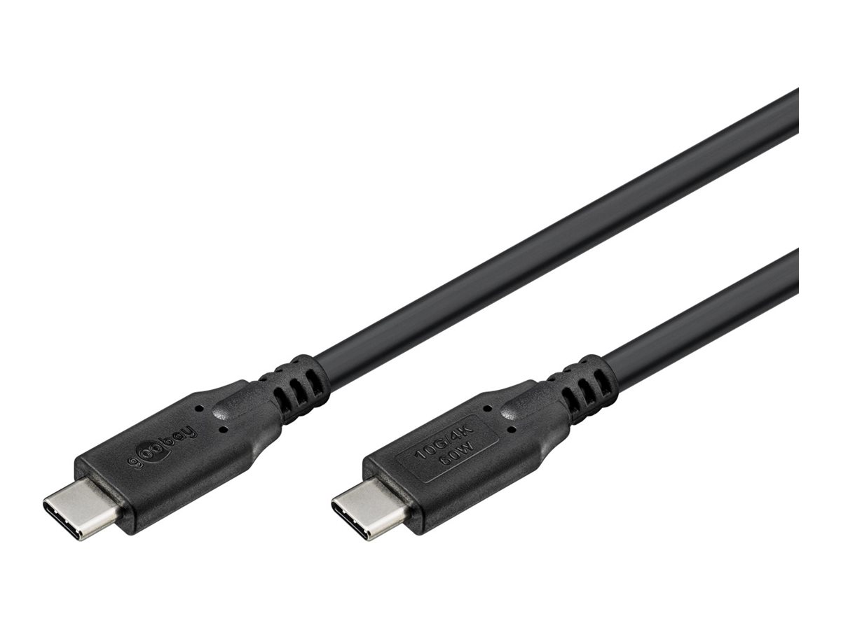 Goobay USB-C™ Cable, USB 3.2, 60 W, 10 Gbit/s, Power Delivery, 1.5 m, Black | Goobay
