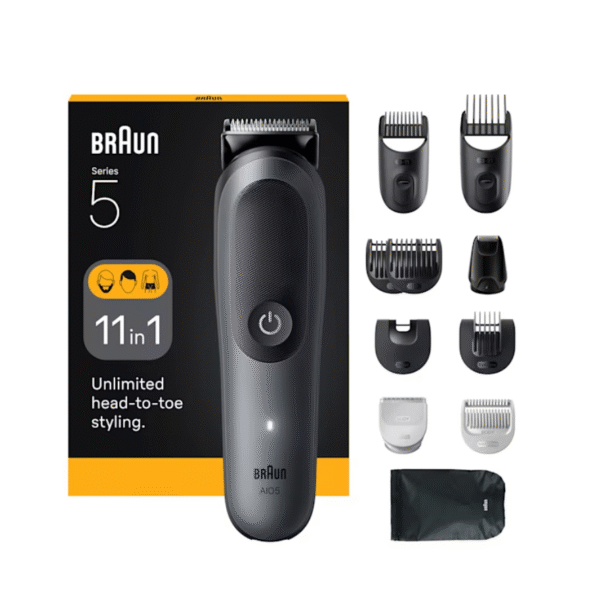 Braun 11-in-1 Grooming Kit | All-in-One Kit Series 5 AIO5560 | Cordless | Number of length steps 14 | Grey/Black