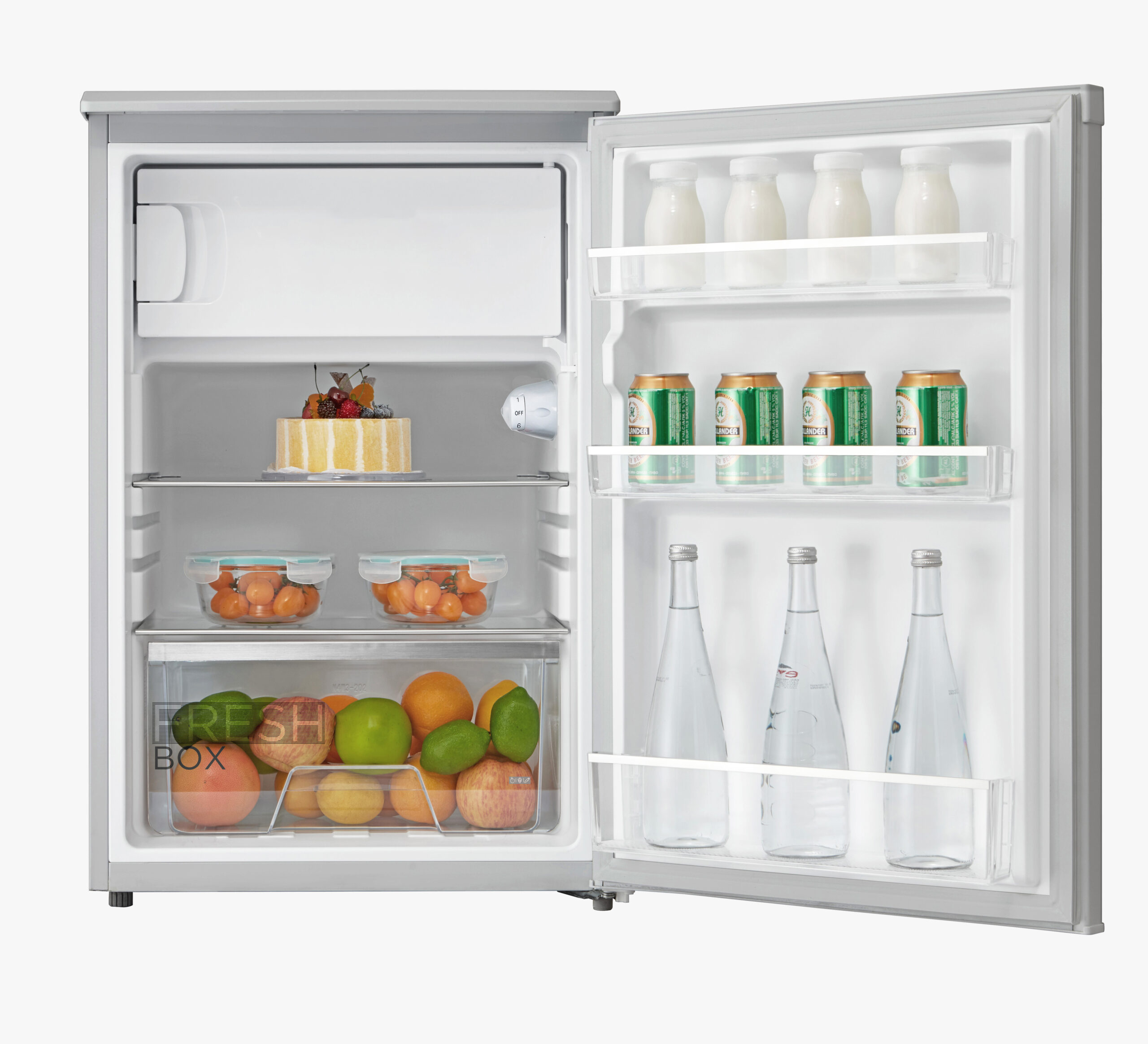 Midea Refrigerator | MDRD168FGE01 | Energy efficiency class E | Free standing | Larder | Height 84.5 cm | Fridge net capacity 97 L | Freezer net capacity 16 L | 39 dB | White - Image 4
