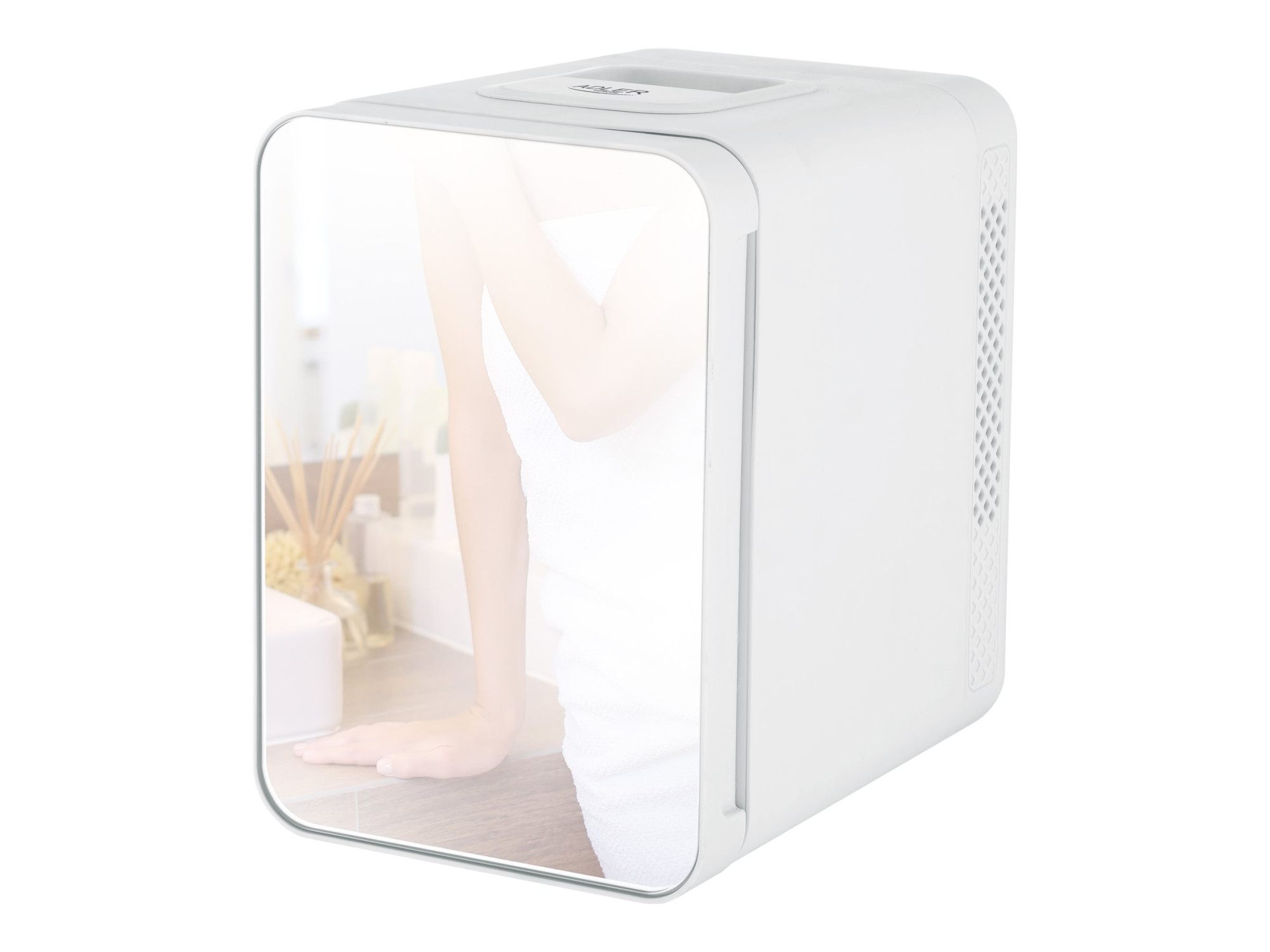 Adler | Mini refrigerator with mirror | AD 8085 | Free standing | Larder | Height 27 cm | Fridge net capacity 4 L | White - Image 2