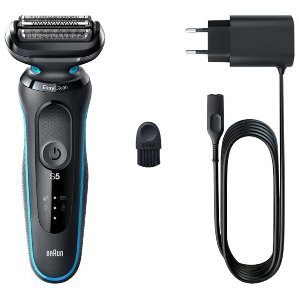 Braun | Shaver | 51-M1000S | Operating time (max) 50 min | Wet & Dry | Lithium Ion | Black/Blue