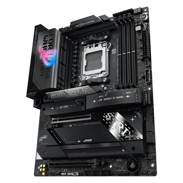 Asus ROG STRIX X870E-E GAMING WIFI | Processor family AMD | Processor socket AM5 | DDR5 | Supported hard disk drive interfaces SATA, M.2 | Number of SATA connectors 4 - Image 5