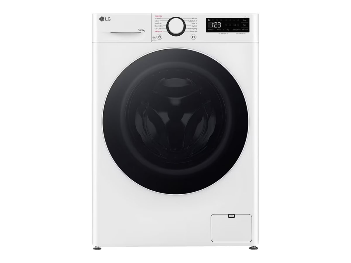 LG | Washing machine with dryer | F4DR510S0W | Energy efficiency class A/D | Front loading | Washing capacity 10 kg | 1400 RPM | Depth 57 cm | Width 60 cm | Display | LED | Drying system | Drying capacity 6 kg | Steam function | Direct drive | White - Image 2
