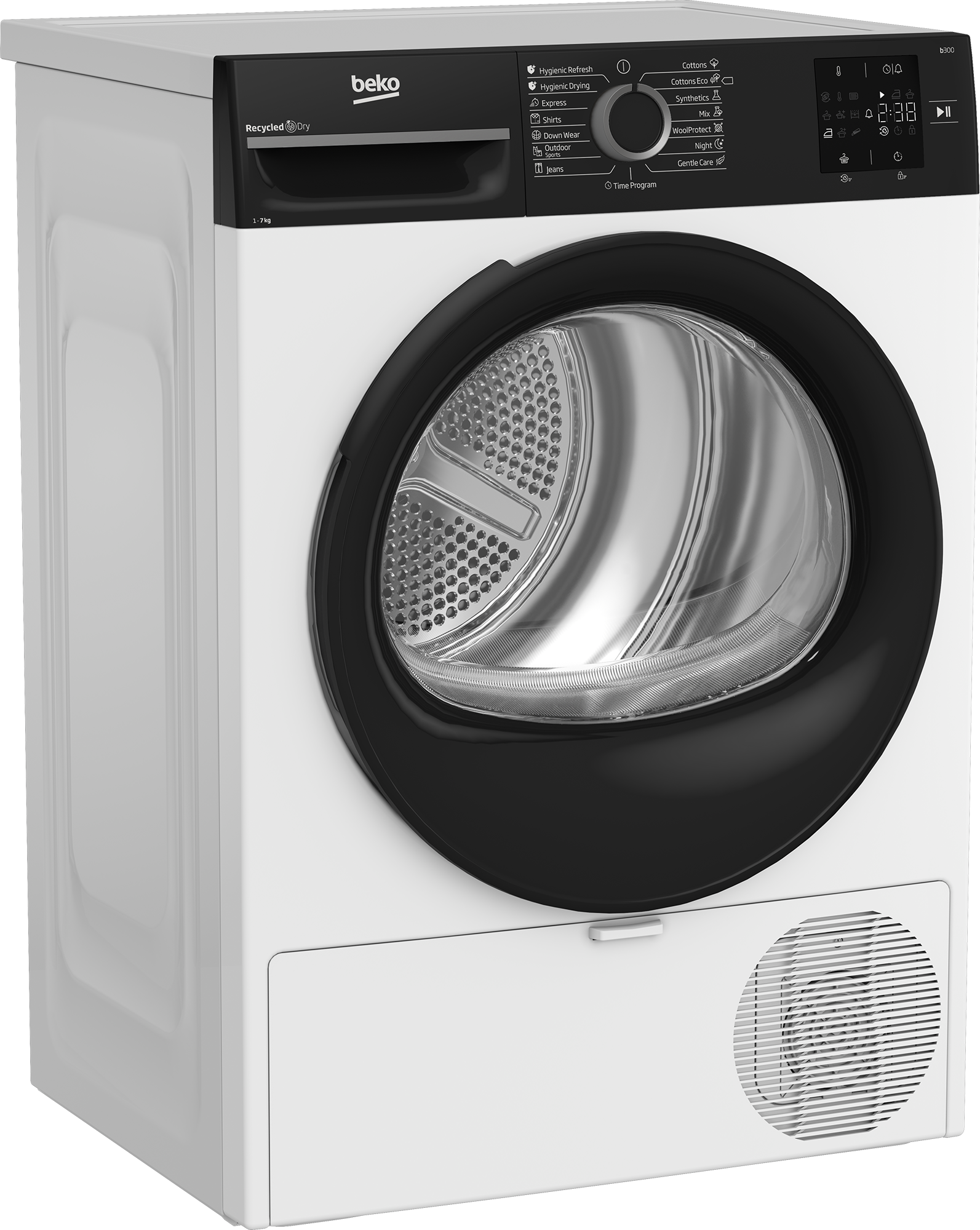 BEKO Dryer Machine | BM3T37249WBB | Energy efficiency class C | Front loading | 7 kg | Digital | Depth 54.5 cm | White - Image 3