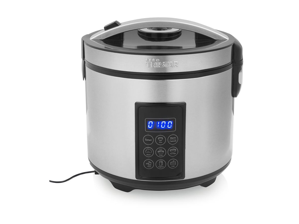 Tristar Digital Rice and Steam Cooker | RK-6138 | 900 W | 2.2 L | Number of programs 7 | Grey - Image 2