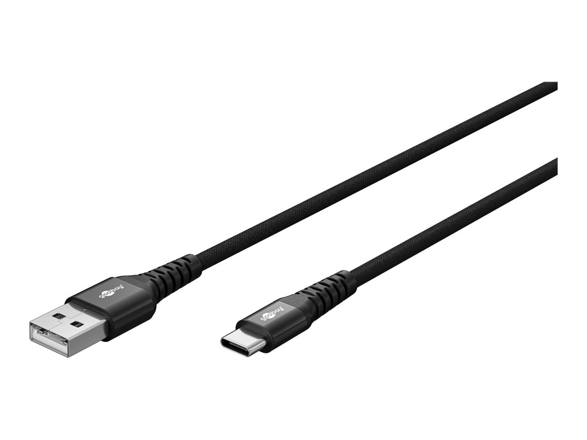 Goobay USB-C to USB-A Supersoft Textile Cable with Metal Plugs | 74527 - Image 2