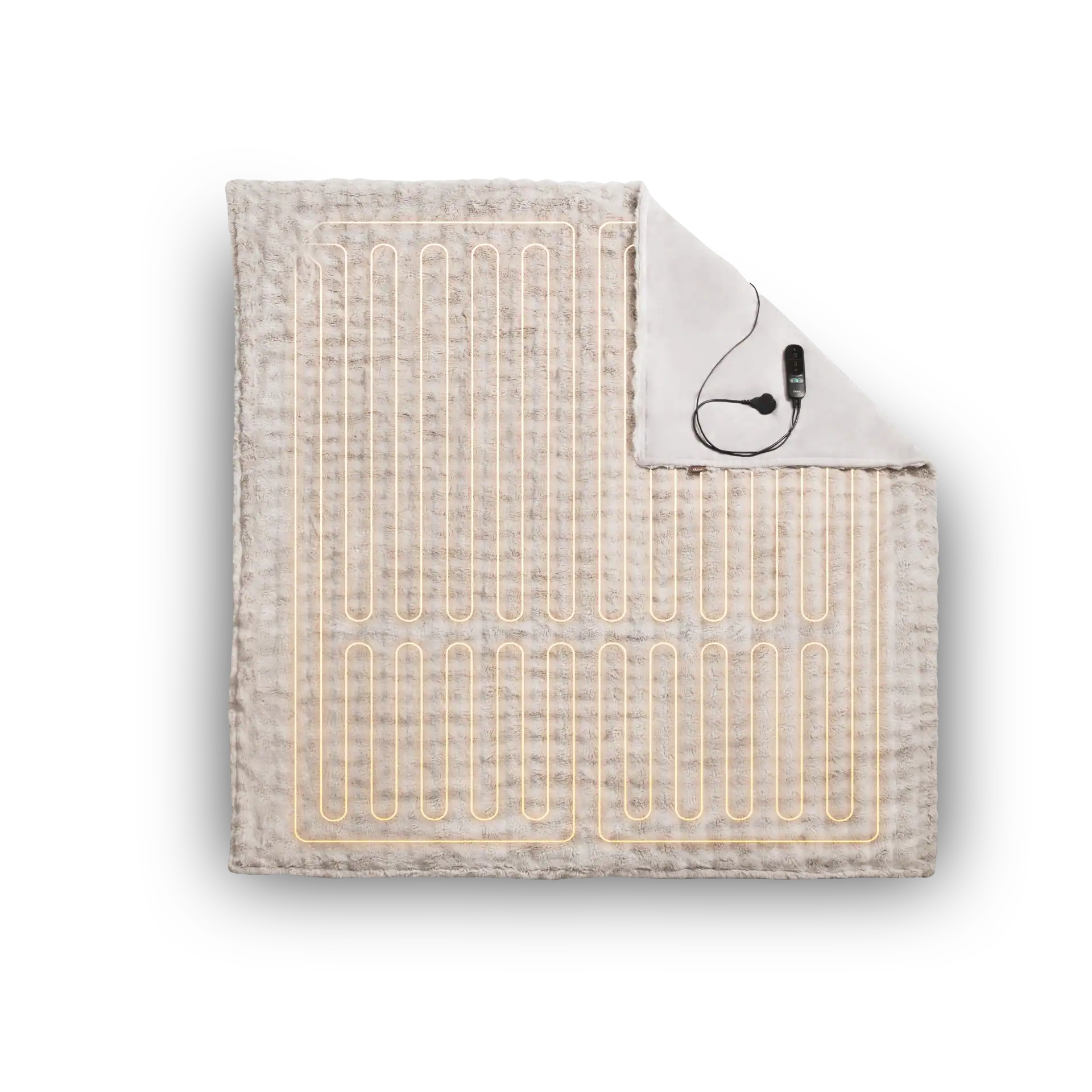 Duux Yentl Heated Overblanket, 200 x 200 cm | DXOB12 | Number of heating levels 9 | Number of persons 1 | Washable | Remote control | Premium faux fur | 200 W | Bubble Gray - Image 2