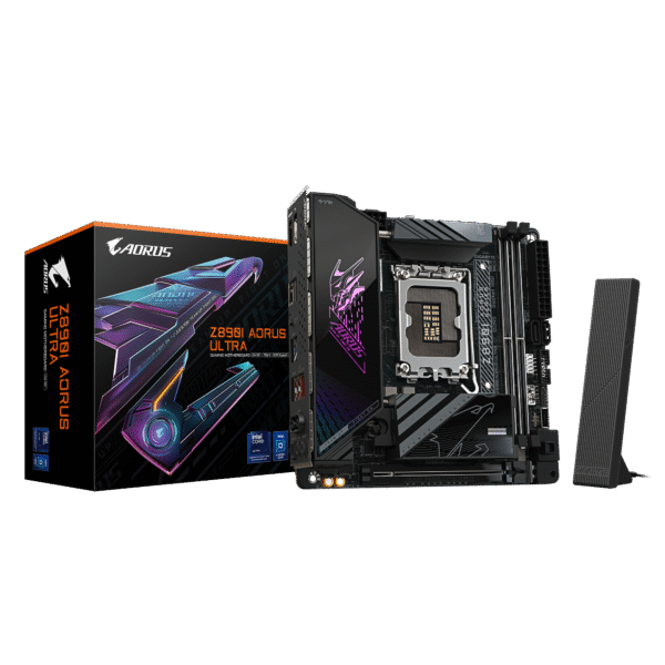 Gigabyte Z890I AORUS ULTRA | Processor family Intel | Processor socket LGA1851 | DDR5 | Supported hard disk drive interfaces M.2, SATA | Number of SATA connectors 2