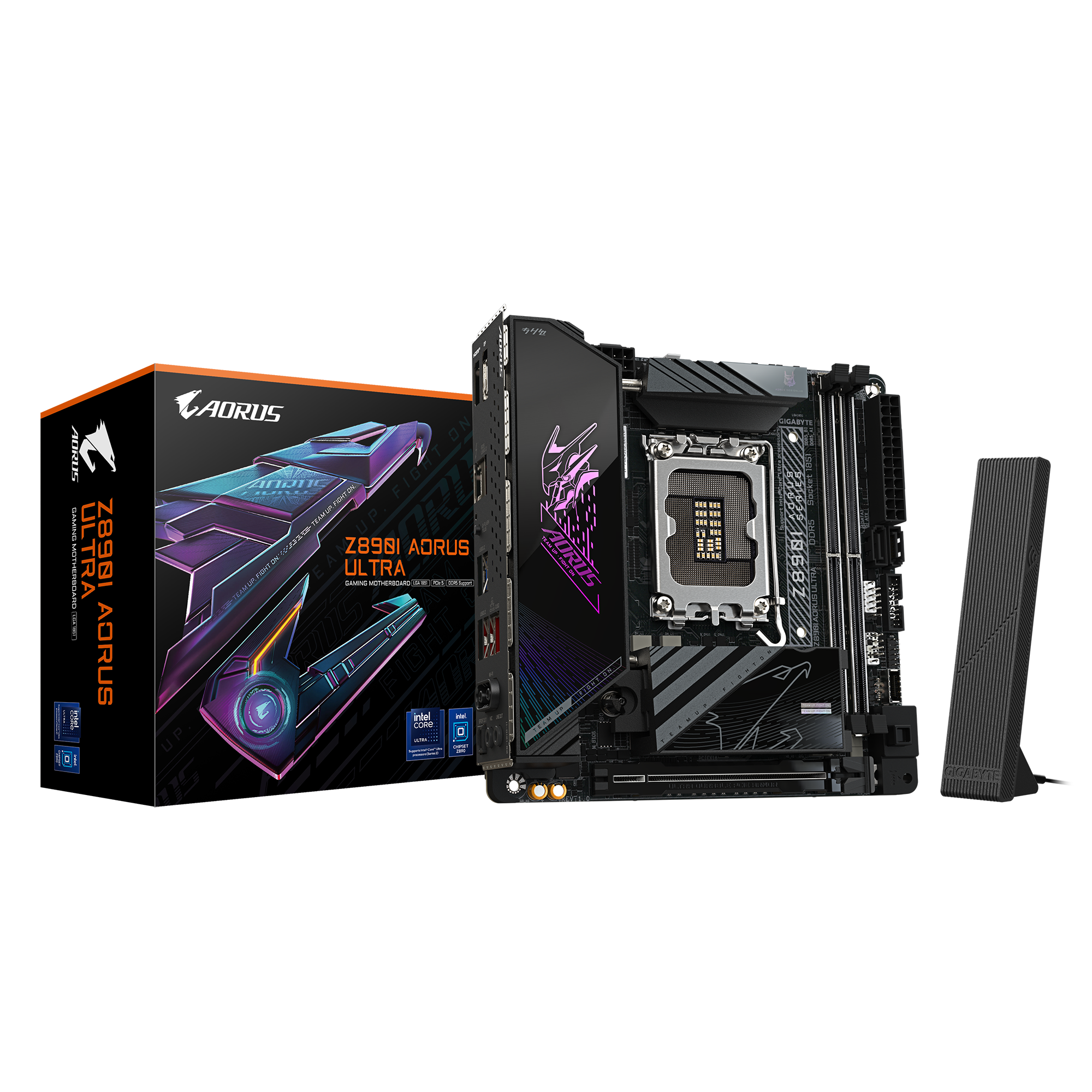 Gigabyte Z890I AORUS ULTRA | Processor family Intel | Processor socket LGA1851 | DDR5 | Supported hard disk drive interfaces M.2, SATA | Number of SATA connectors 2