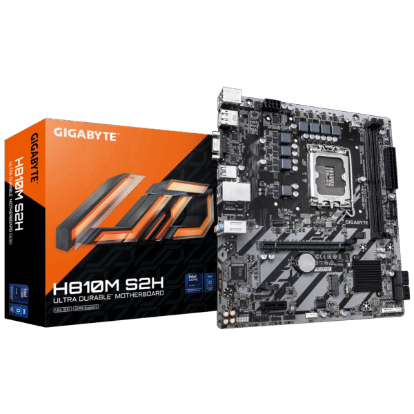 Gigabyte H810M S2H | Processor family Intel | Processor socket LGA1851 | DDR5 | Supported hard disk drive interfaces M.2, SATA | Number of SATA connectors 4
