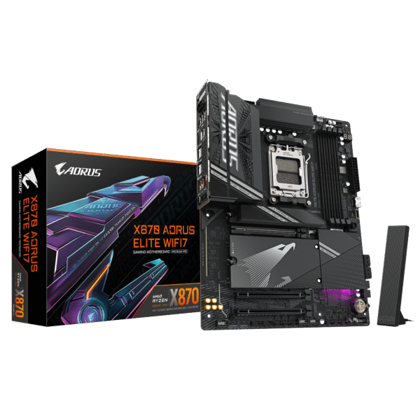 Gigabyte X870 AORUS ELITE WIFI7 | Processor family AMD | Processor socket AM5 | DDR5 | Supported hard disk drive interfaces SATA, M.2 | Number of SATA connectors 4