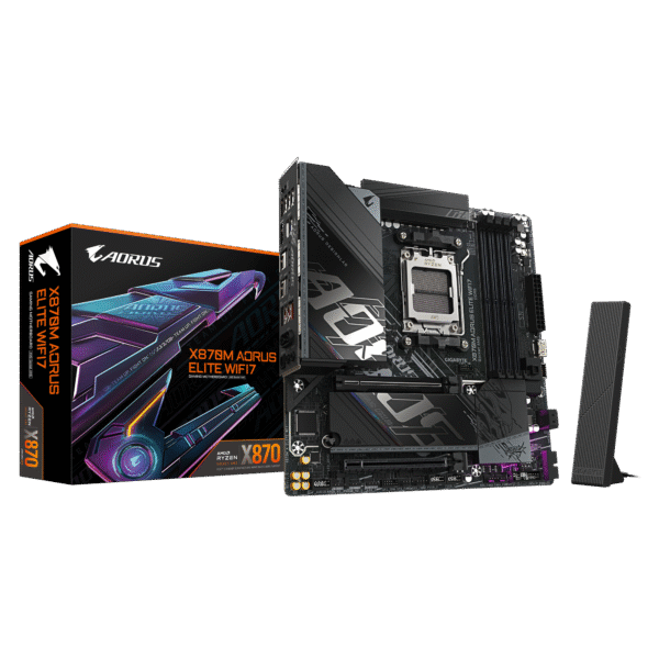 Gigabyte X870M AORUS ELITE WIFI7 | Processor family AMD | Processor socket AM5 | DDR5 | Supported hard disk drive interfaces SATA, M.2 | Number of SATA connectors 2
