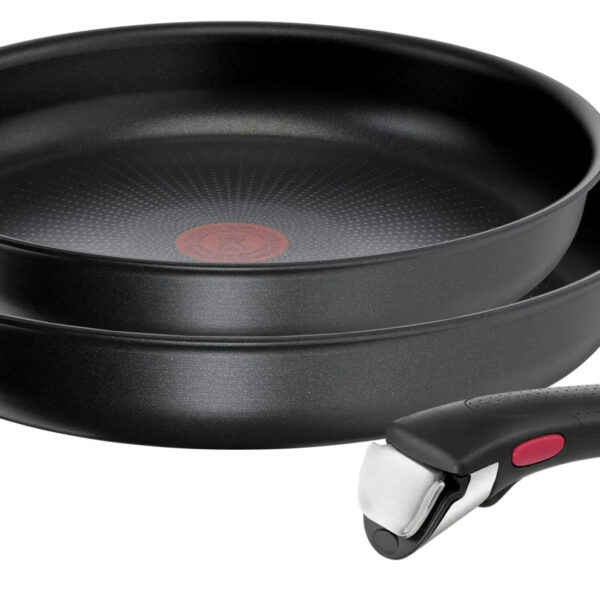 TEFAL Ingenio Daily Chef Set, 3 pcs | L7629553 | Frying | Diameter 24/28 cm | Suitable for induction hob | Removable handle | Black