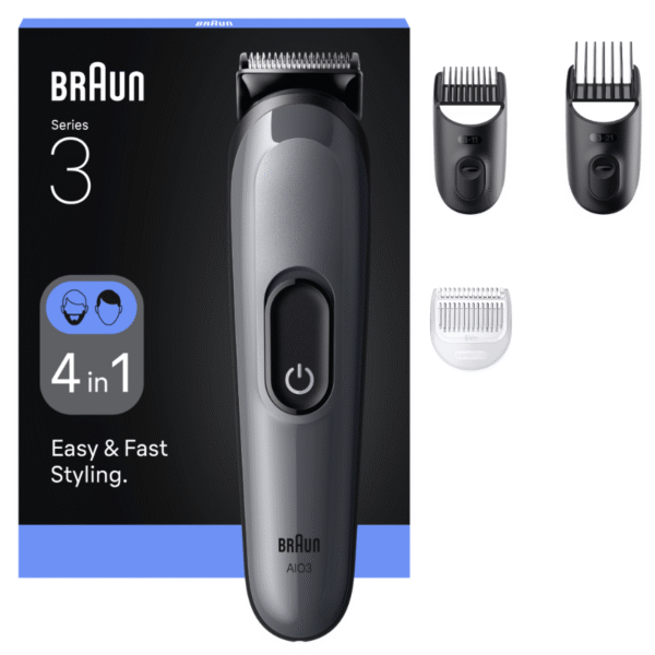 Braun 4-in-1 Grooming Kit | All-in-One Series 3 AIO3500 | Cordless | Number of length steps 14 | Black