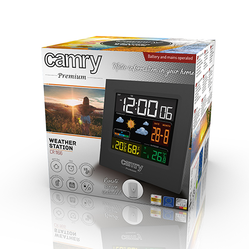 Camry | Weather station | CR 1166 | Black | Date display - Image 4