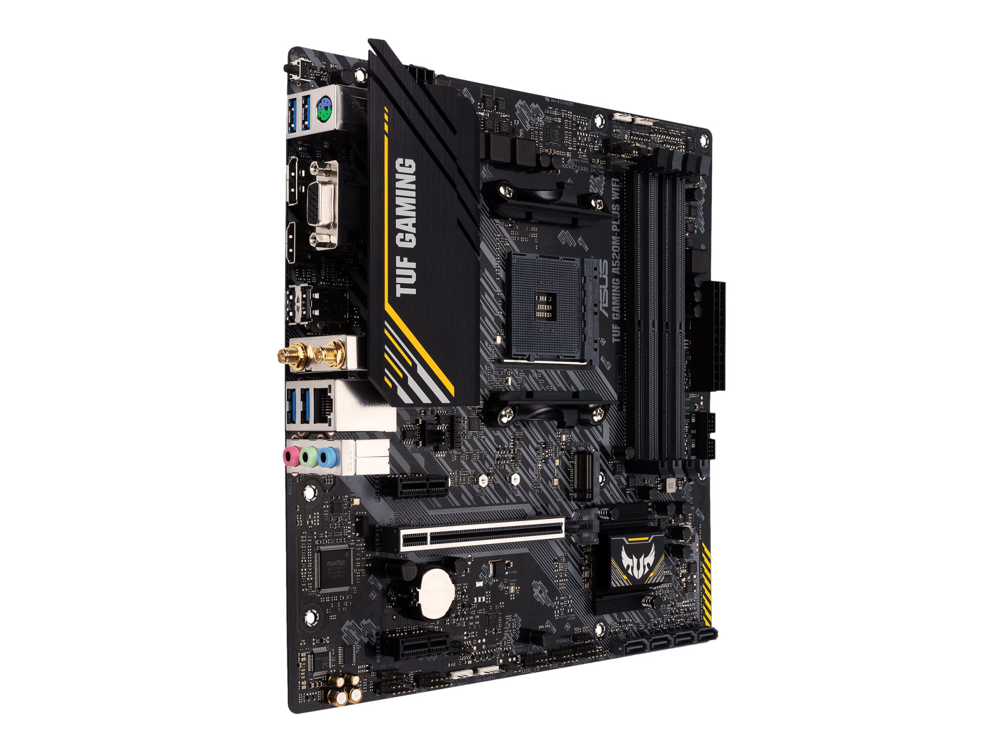 Asus | TUF GAMING A520M-PLUS | Processor family AMD | Processor socket AM4 | DDR4 | Memory slots 4 | Supported hard disk drive interfaces SATA, M.2 | Number of SATA connectors 4 | Chipset AMD A520 | Micro ATX - Image 6