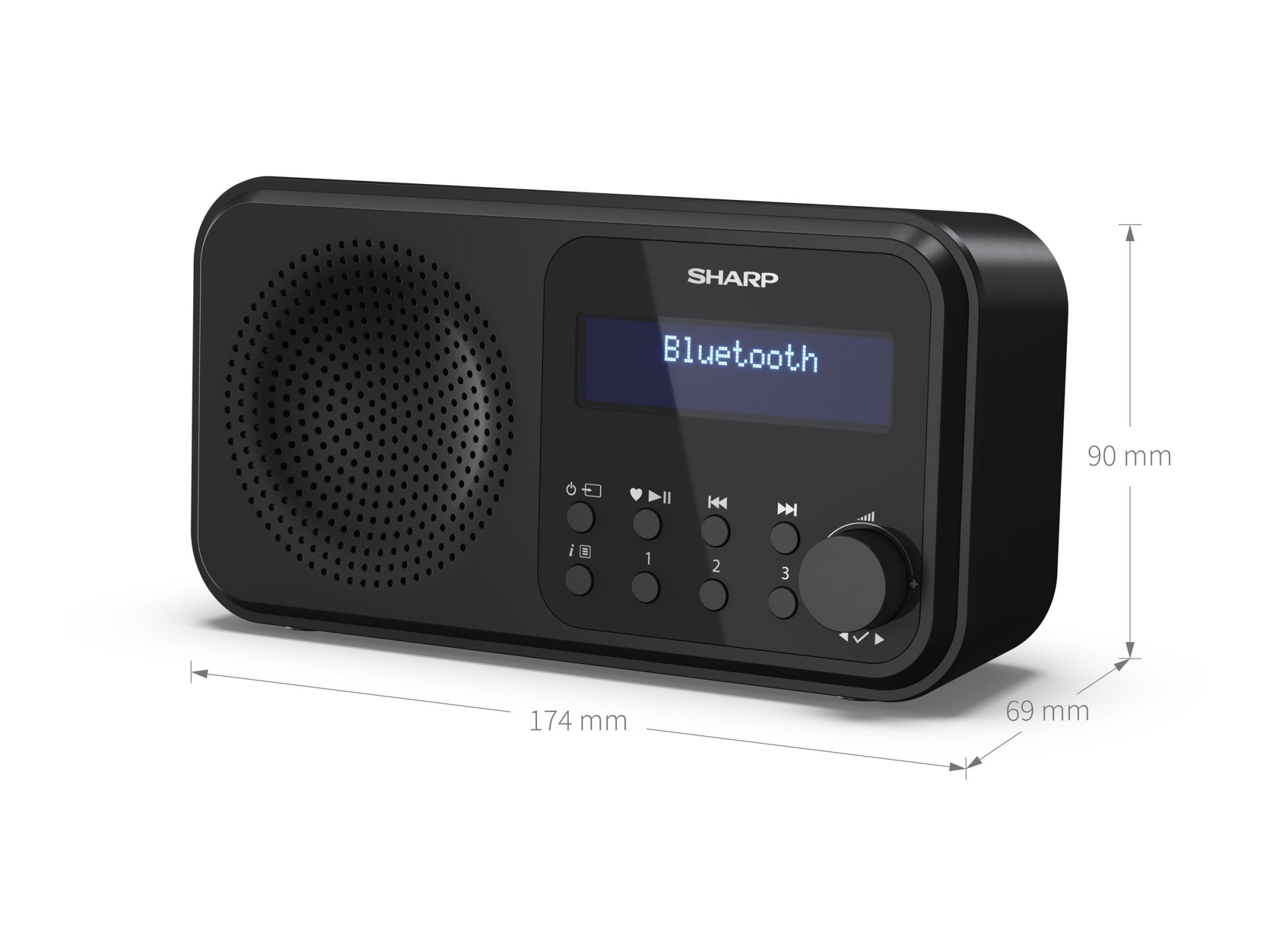 Sharp DR-P420(BK) Tokyo Portable Digital Radio, FM/DAB/DAB+, Bluetooth 5.0, USB or Battery Powered, Midnight Black | Sharp | Tokyo Portable Digital Radio | DR-P420(BK) | Bluetooth | Midnight Black - Image 5