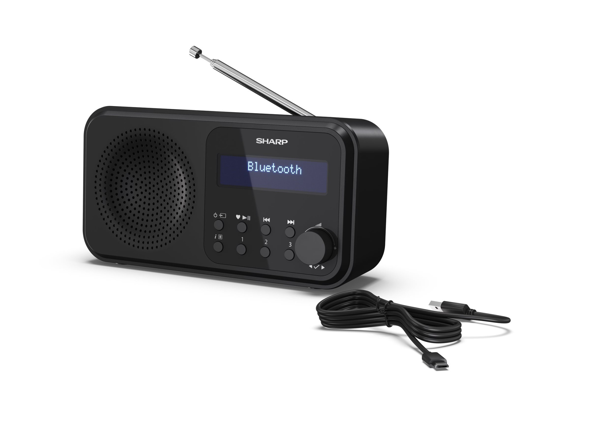 Sharp DR-P420(BK) Tokyo Portable Digital Radio, FM/DAB/DAB+, Bluetooth 5.0, USB or Battery Powered, Midnight Black | Sharp | Tokyo Portable Digital Radio | DR-P420(BK) | Bluetooth | Midnight Black - Image 7