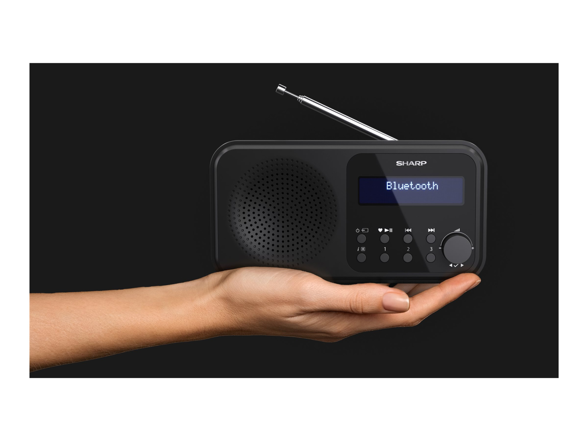 Sharp DR-P420(BK) Tokyo Portable Digital Radio, FM/DAB/DAB+, Bluetooth 5.0, USB or Battery Powered, Midnight Black | Sharp | Tokyo Portable Digital Radio | DR-P420(BK) | Bluetooth | Midnight Black - Image 13