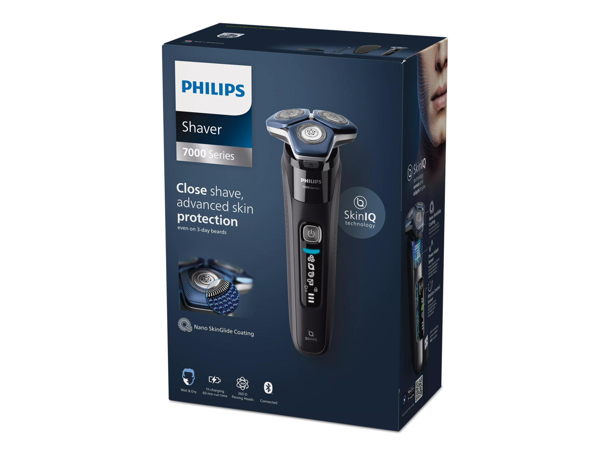 Philips Shaver | S7886/35 Series 7000 | Operating time (max) 60 min | Wet & Dry | Lithium Ion | Black - Image 8