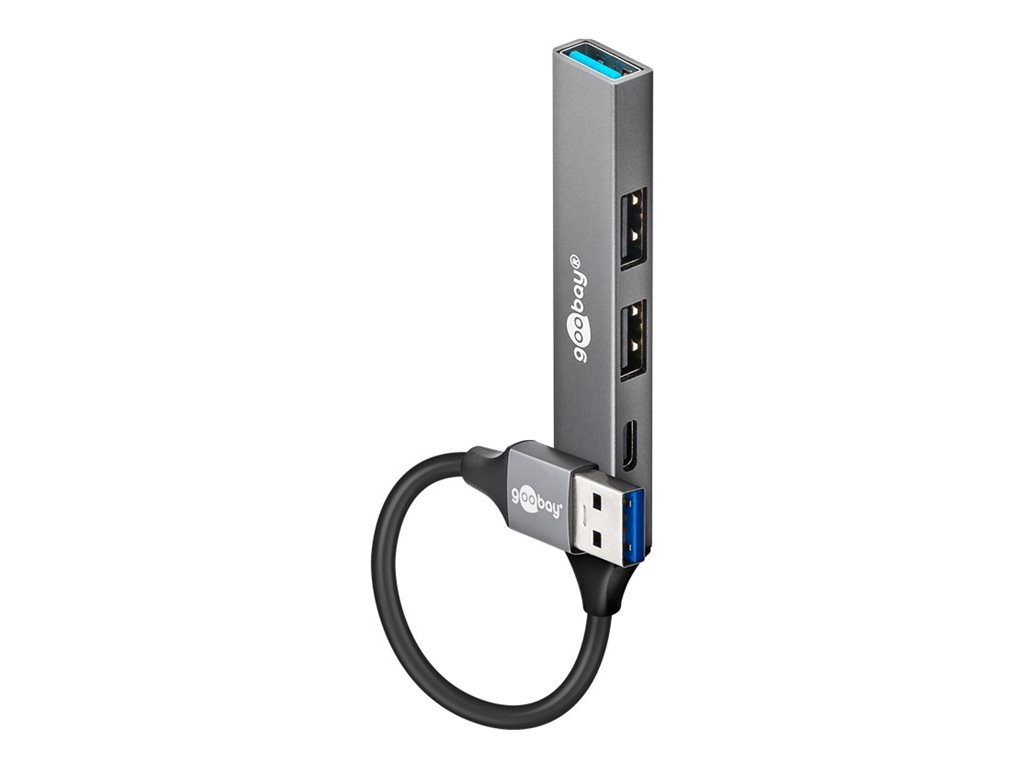 Goobay Slim 4-Port USB Hub, USB-A to USB-C/USB-A, 5 Gbit/s | 74458 - Image 2