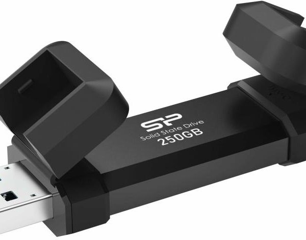 Silicon Power Portable External SSD | DS72 | 250 GB | USB Type-A and USB Type-C 3.2 Gen 2 | Black