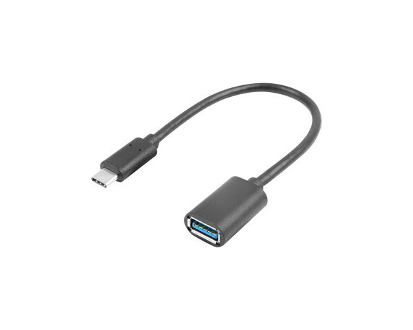 Lanberg Adapter Cable USB-C(M) 3.1 -> USB-A(F) 15 cm, Black | AD-UC-UA-04
