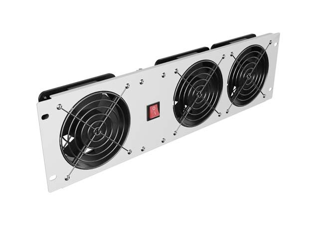 Lanberg Vertical Ventilation Panel 19" 3U for Rack three Fans 230V | AK-1506-S | Grey