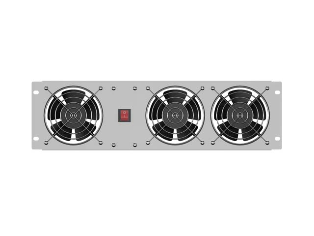 Lanberg Vertical Ventilation Panel 19" 3U for Rack three Fans 230V | AK-1506-S | Grey - Image 2