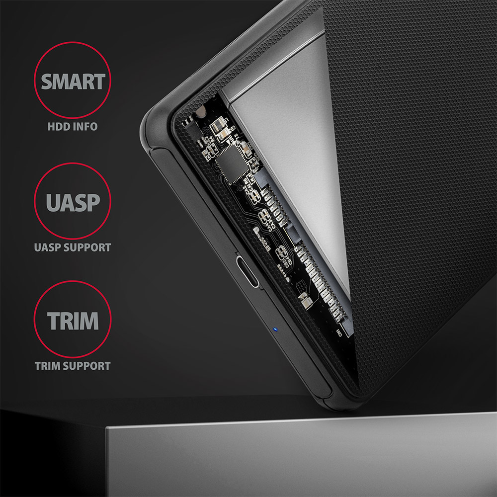AXAGON Screwless USB 3.2 Gen 1 - SATA 6G external box for 2.5" SSD/HDD | EE25-SLC - Image 4