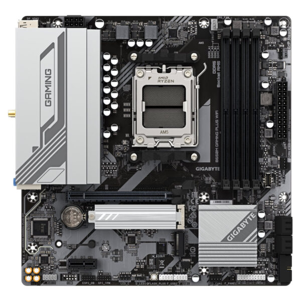Gigabyte B650M GAMING PLUS WF | Processor family AMD | Processor socket AM5 | DDR5 | Supported hard disk drive interfaces M.2, SATA | Number of SATA connectors 4