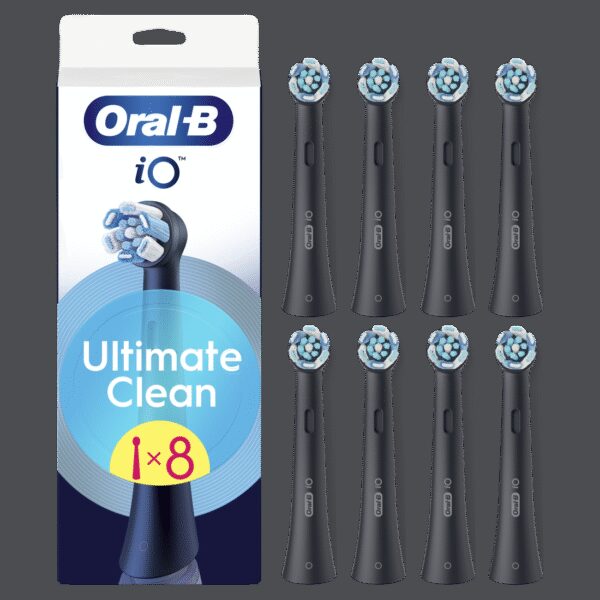 Oral-B | Replaceable toothbrush heads | iO UltimateClean | Heads | For adults | Number of brush heads included 8 | Black