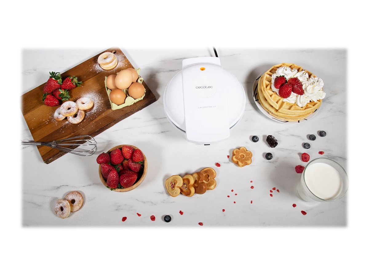 Cecotec Waffle Maker | Fun Gofrestone 3in1 | 700 W | Number of pastry 3 | Waffle/Muffin/Donut | White - Image 10