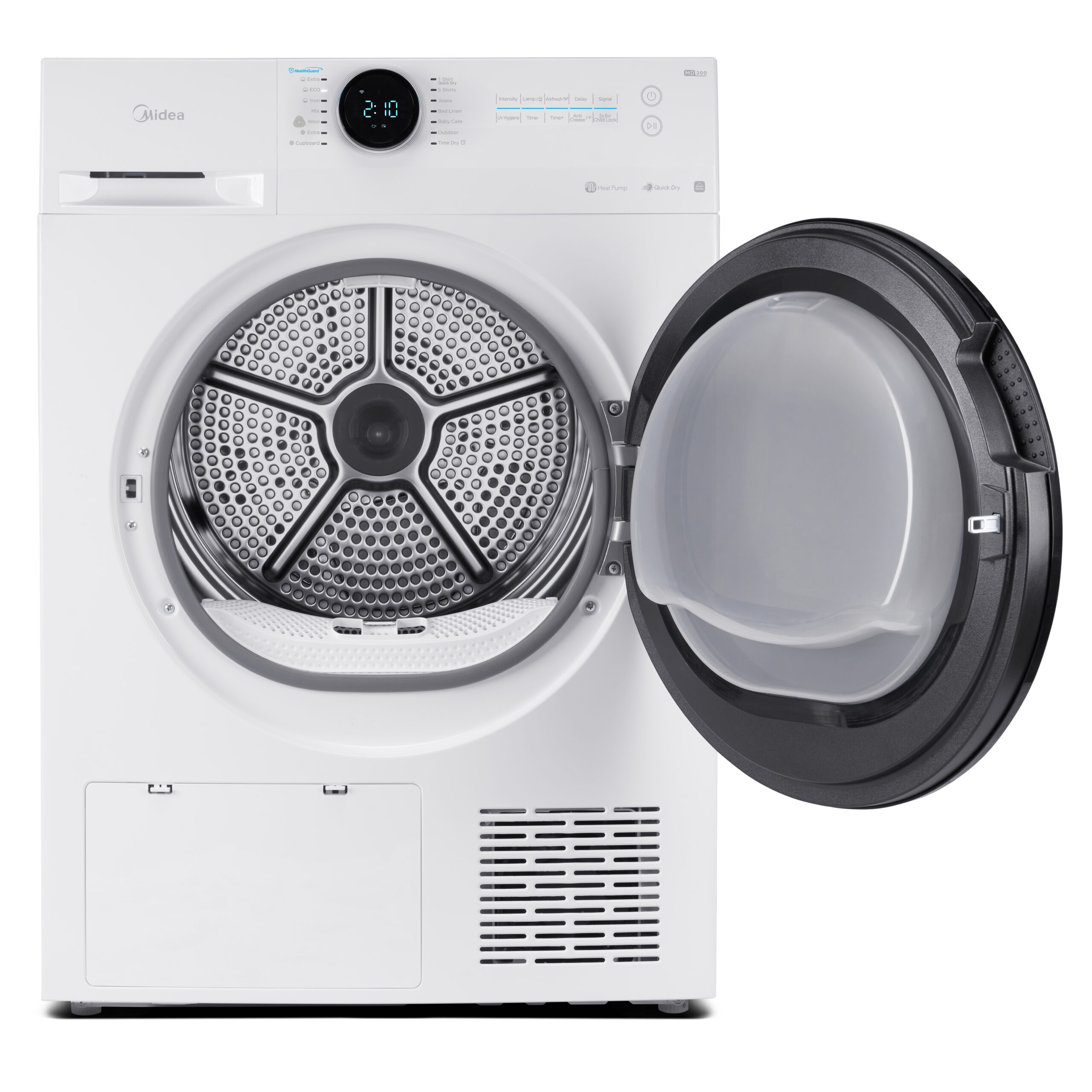 Midea | Dryer Machine | MD200H80BW/W-HR | Energy efficiency class C | Front loading | 8 kg | LED | Depth 60 cm | Wi-Fi | White - Image 2
