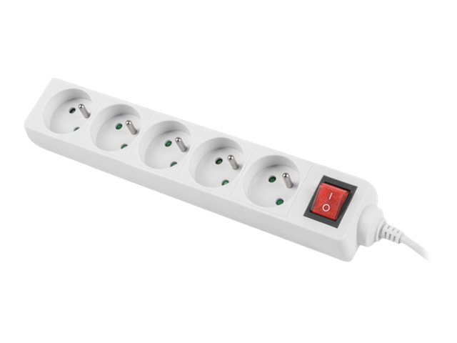 Lanberg Cable Power Strip, 5X French Outlets with Switch, Quality-Grade Copper, 1.5 m | PS1-05E-0150-W - Image 2