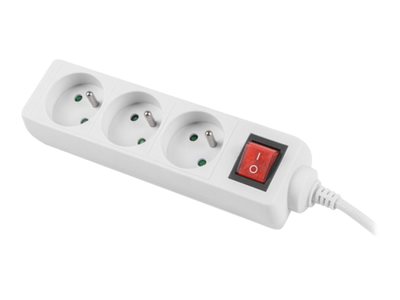 Lanberg Cable Power Strip 3M 3X French Outlets with Switch, Quality-Grade Copper | PS1-03E-0300-W - Image 2