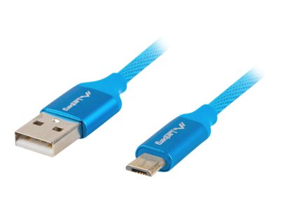 Lanberg USB Micro to USB-A 2.0 Cable Blue Premium QC 3.0, 1 m | CA-USBM-20CU-0010-BL | USB Micro to USB Type-A - Image 2