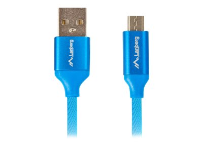 Lanberg USB Micro to USB-A 2.0 Cable Blue Premium QC 3.0, 1 m | CA-USBM-20CU-0010-BL | USB Micro to USB Type-A - Image 4