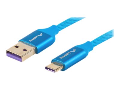 Lanberg USB Type-C to USB Type-A 2.0 Cable Blue QC 3.0 Premium, 1.8 m | CA-USBO-22CU-0018-BL | USB Type-C to USB Type-A - Image 2