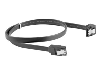 Lanberg SATA Data III (6GB/s) Cable 50CM Angled Metal Clips | CA-SASA-13CU-0050-BK - Image 2