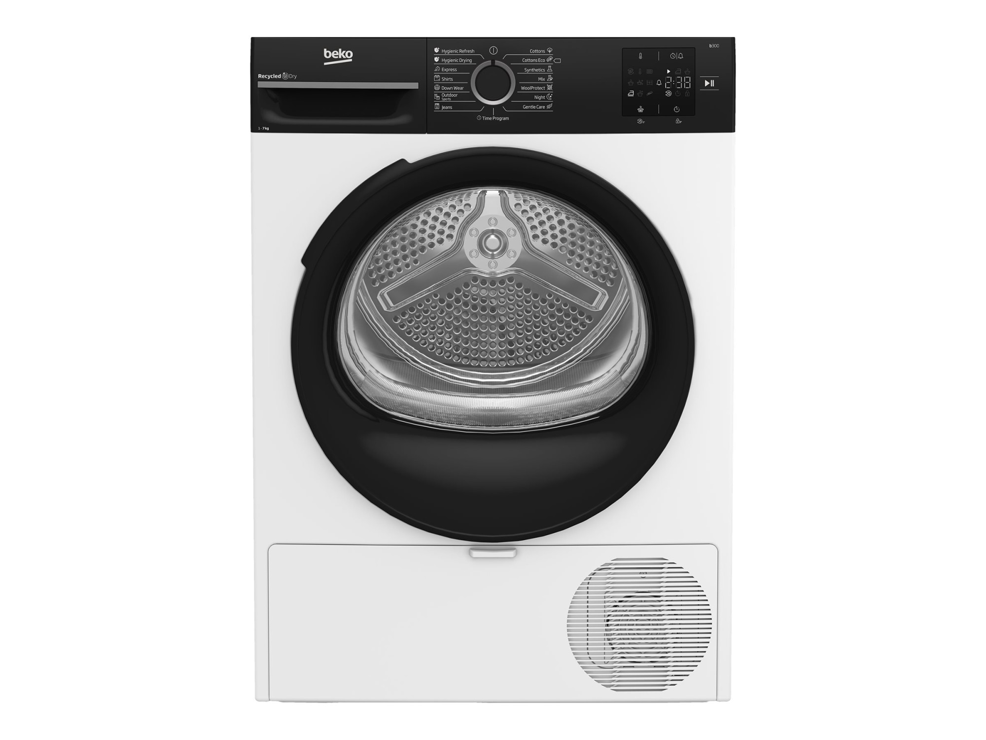 BEKO Dryer Machine | BM3T37249WBB | Energy efficiency class C | Front loading | 7 kg | Digital | Depth 54.5 cm | White - Image 2