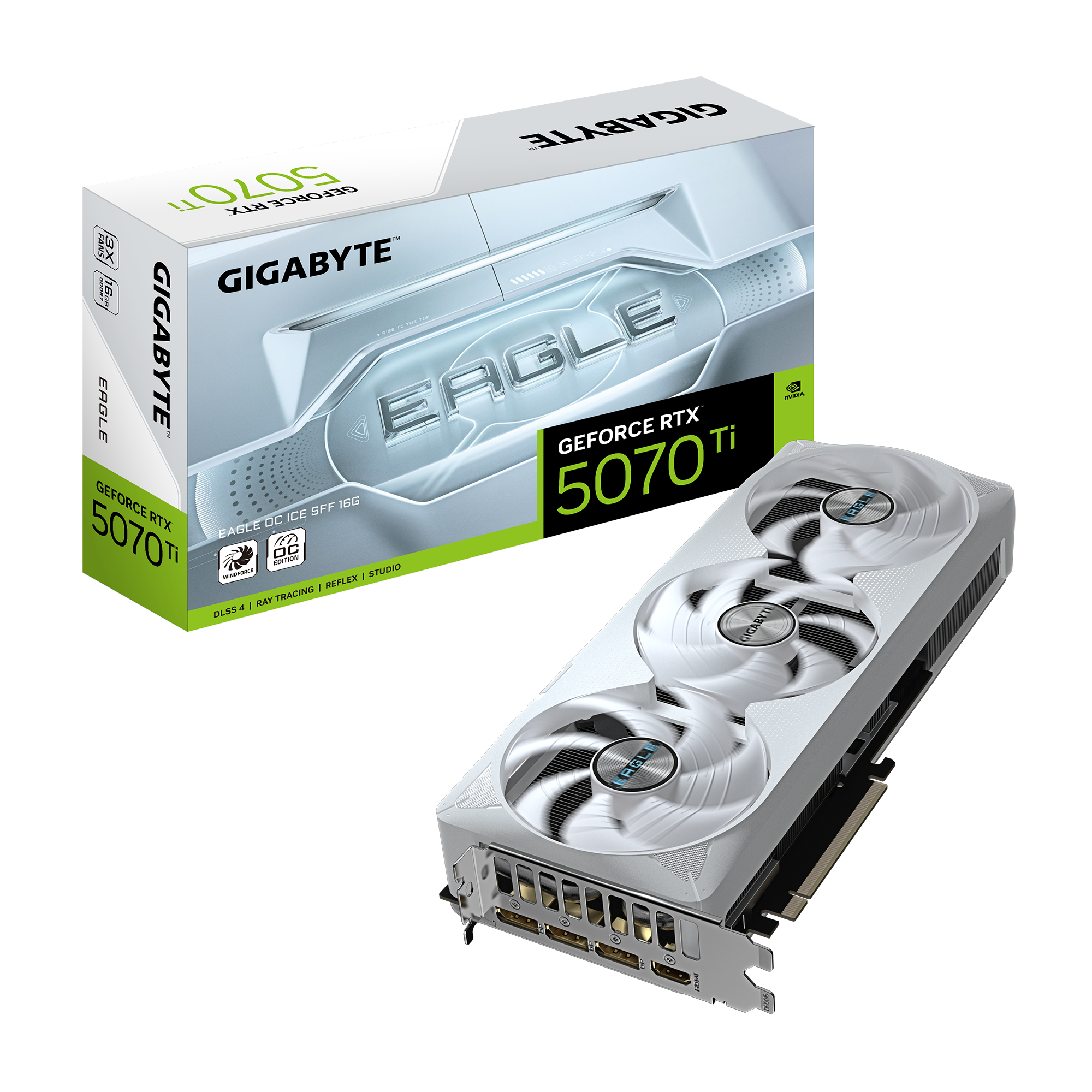 Gigabyte GeForce RTX 5070 Ti EAGLE OC ICE SFF 16G | NVIDIA | 16 GB | GeForce RTX 5070 Ti | GDDR7 | HDMI ports quantity 1 | PCI-E 5.0