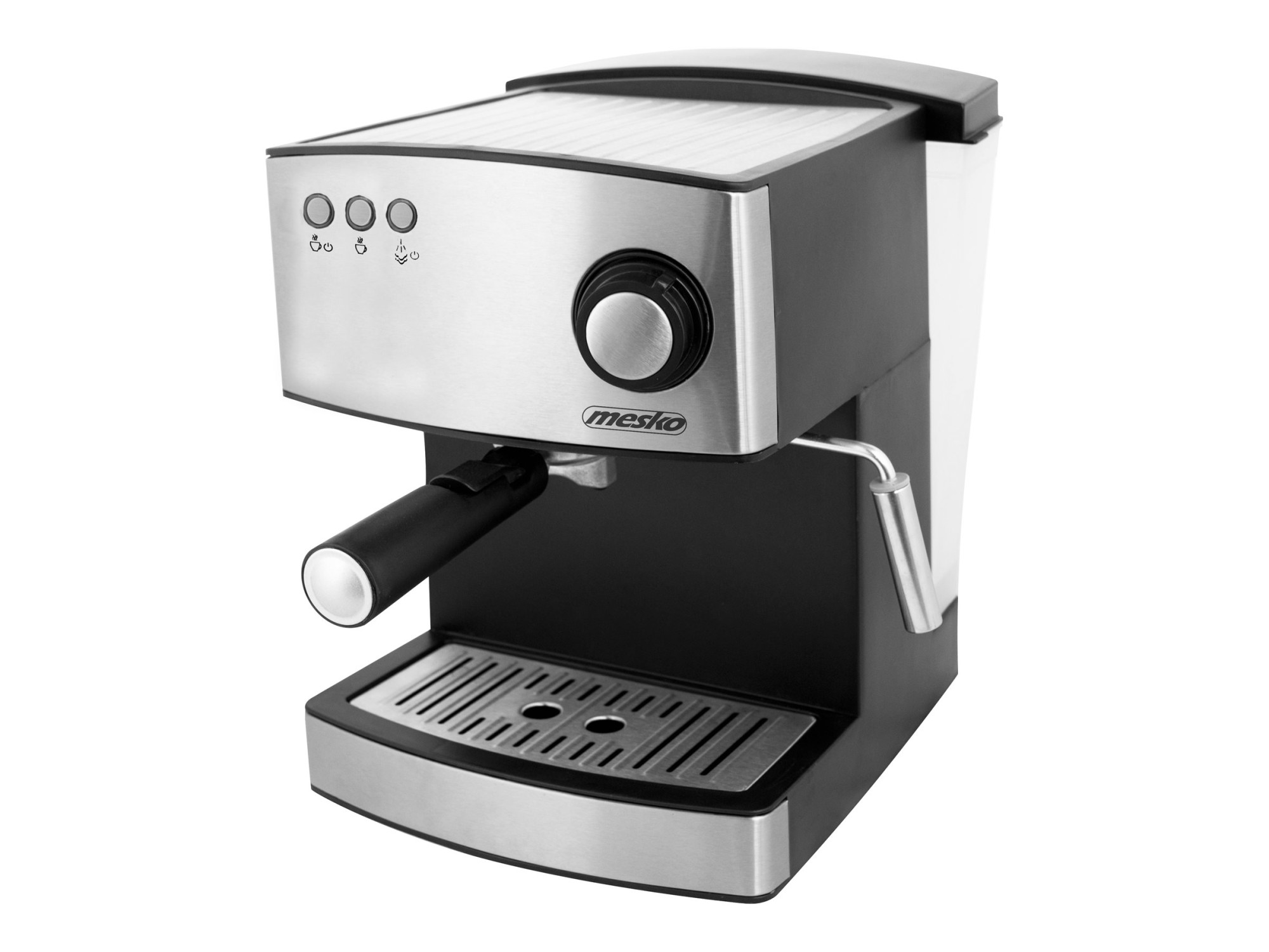 Mesko | Espresso Machine | MS 4403 | Pump pressure 15 bar | Built-in milk frother | Semi-automatic | 850 W | Stainless steel/Black - Image 2
