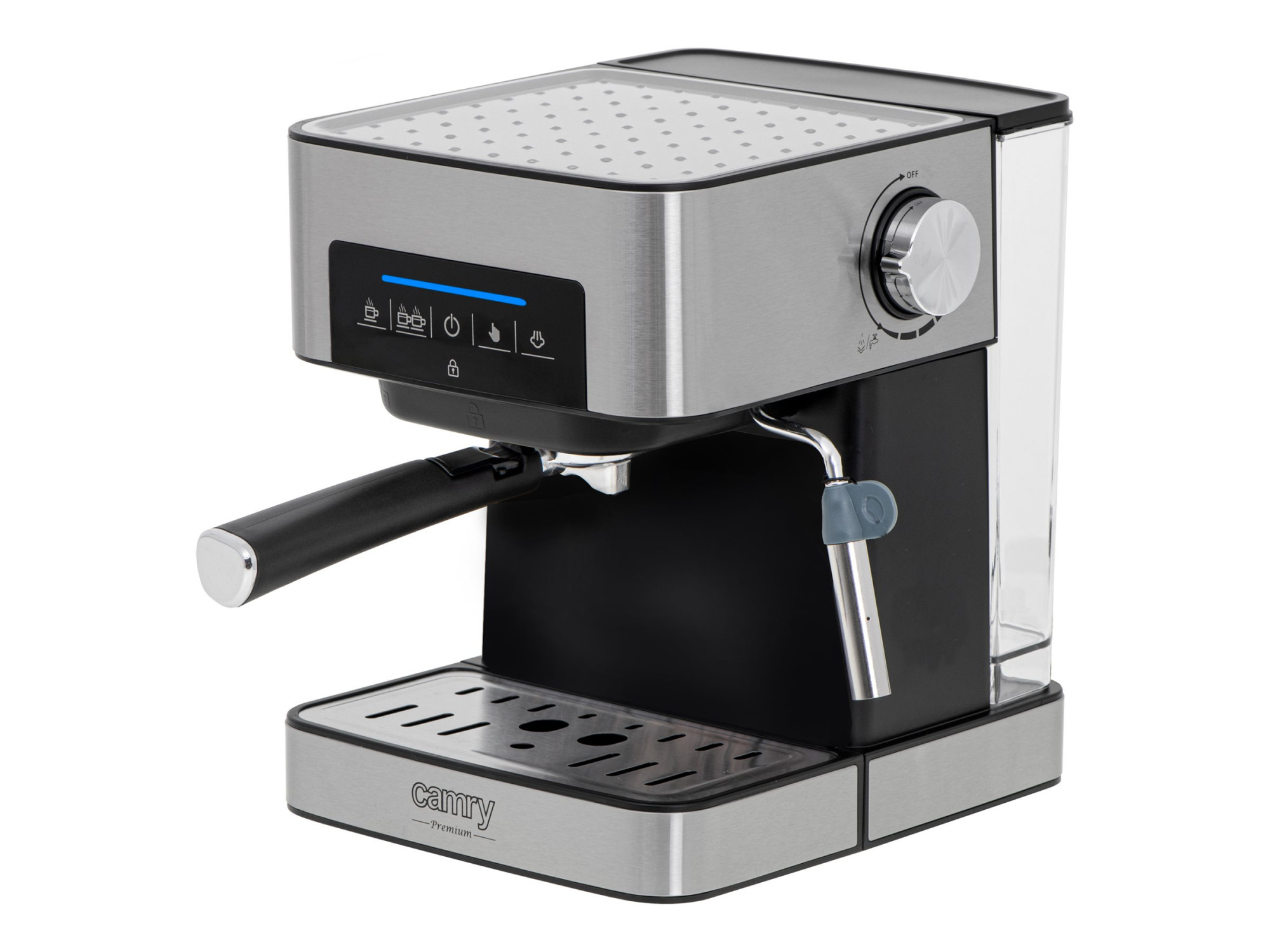 Camry | Espresso and Cappuccino Coffee Machine | CR 4410 | Pump pressure 15 bar | Built-in milk frother | Semi-automatic | 850 W | Black/Stainless steel - Image 3