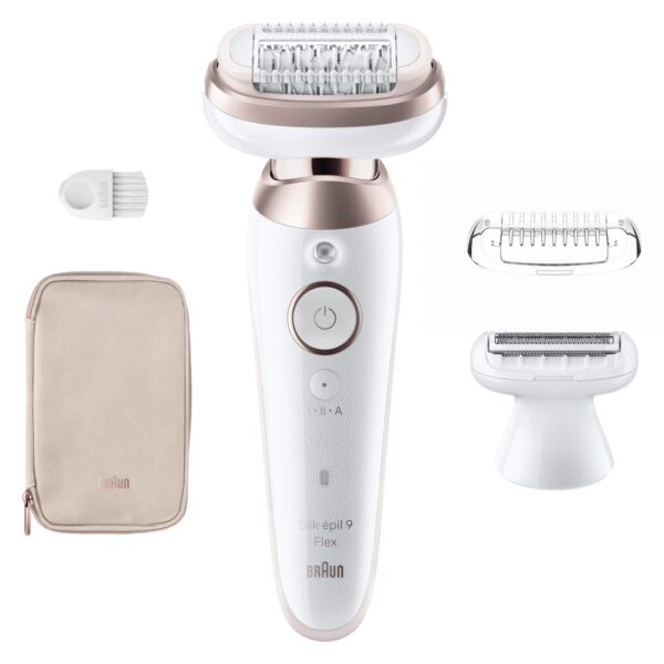 Braun Epilator | SES9-030 3D Silk-Epilk 9 Flex | Operating time (max) 50 min | Number of power levels 2 | Wet & Dry | White/Rose