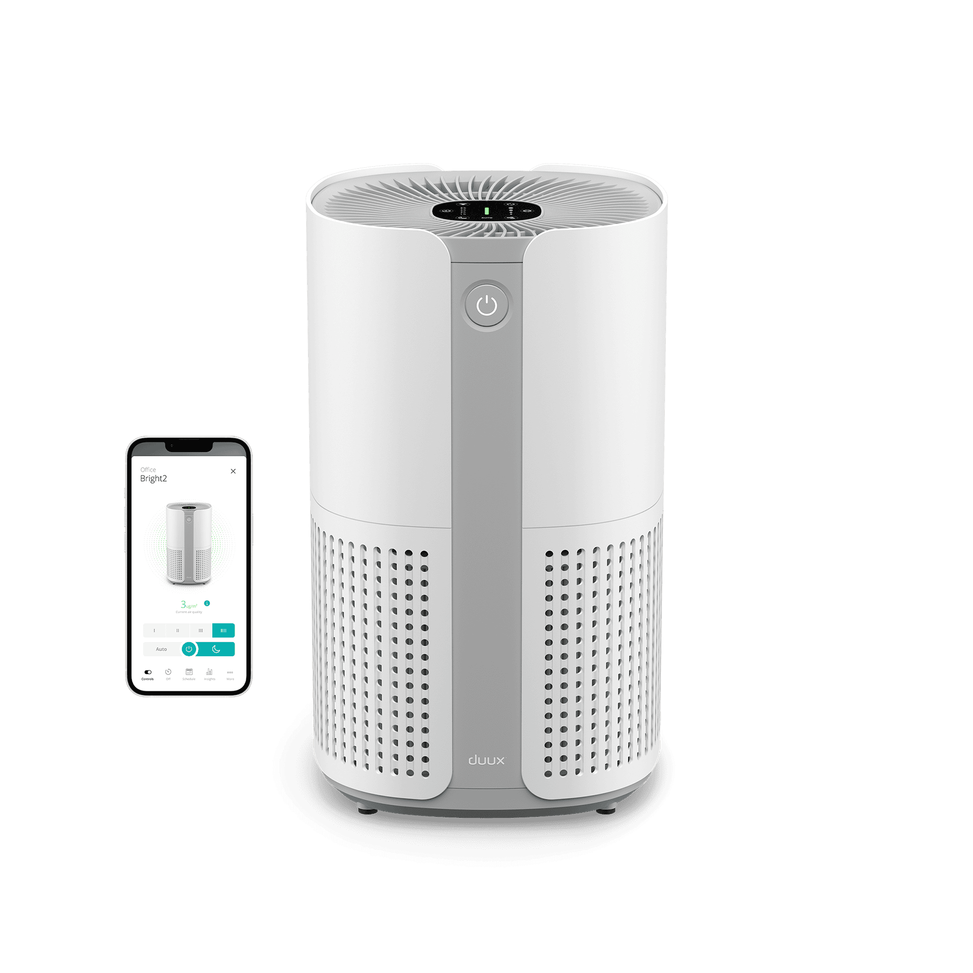 Duux Smart Air Purifier | Bright 2 | 22 W | Suitable for rooms up to 42 m² | White