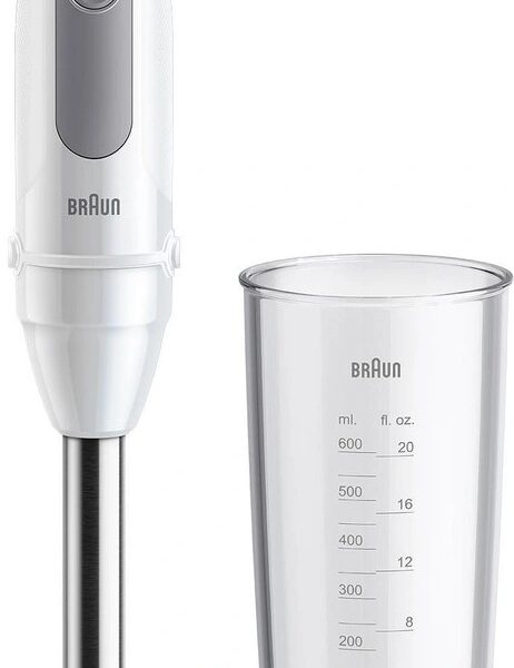 Braun | Hand Blender | MQ50001MWH | Hand Blender | 1000 W | Jar material BPA free | Jar capacity 0.6 L | White