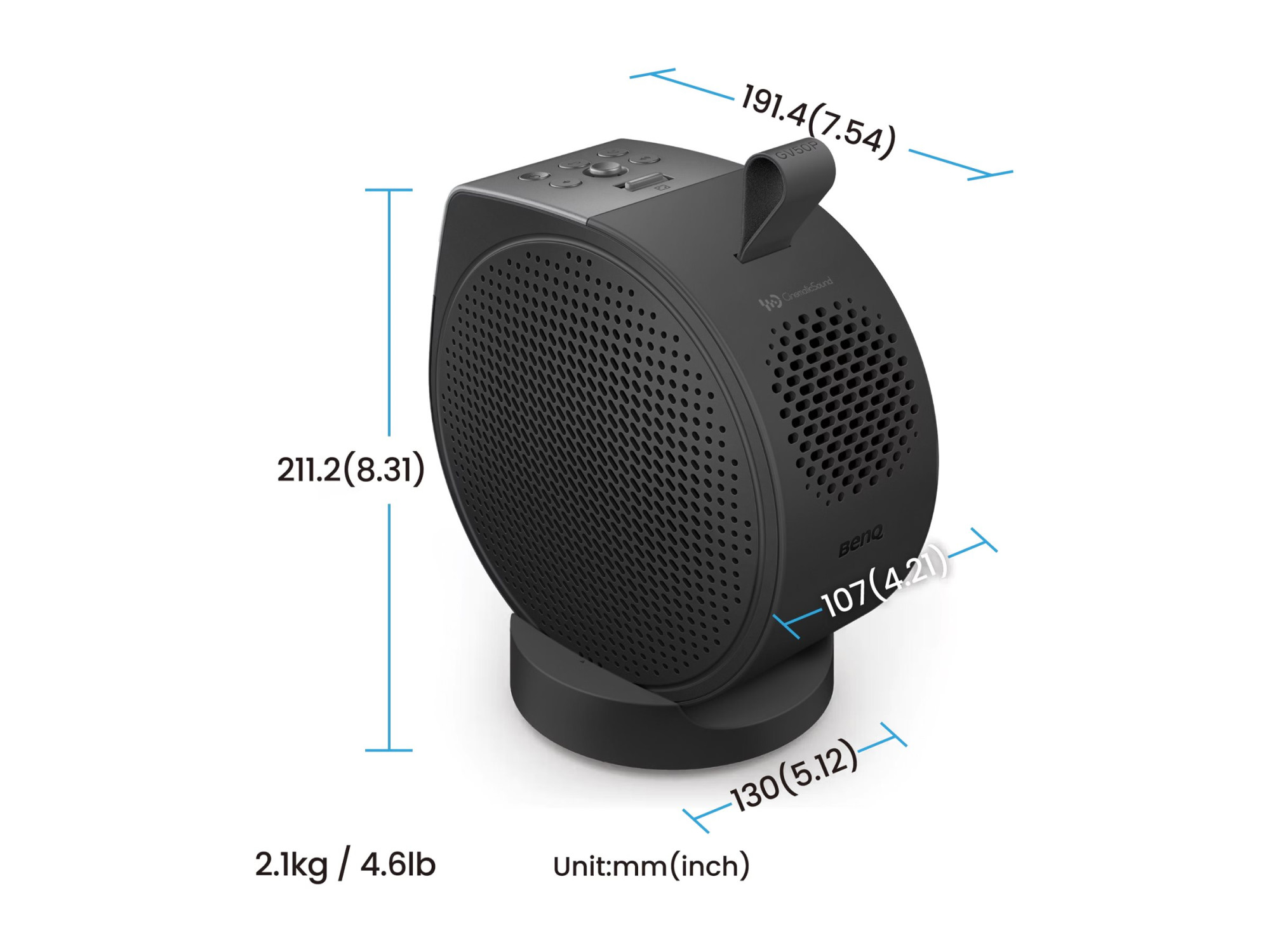 Benq GV50P Projector | Full HD (1920x1080) | 500 ANSI lumens | Black | Wi-Fi - Image 5